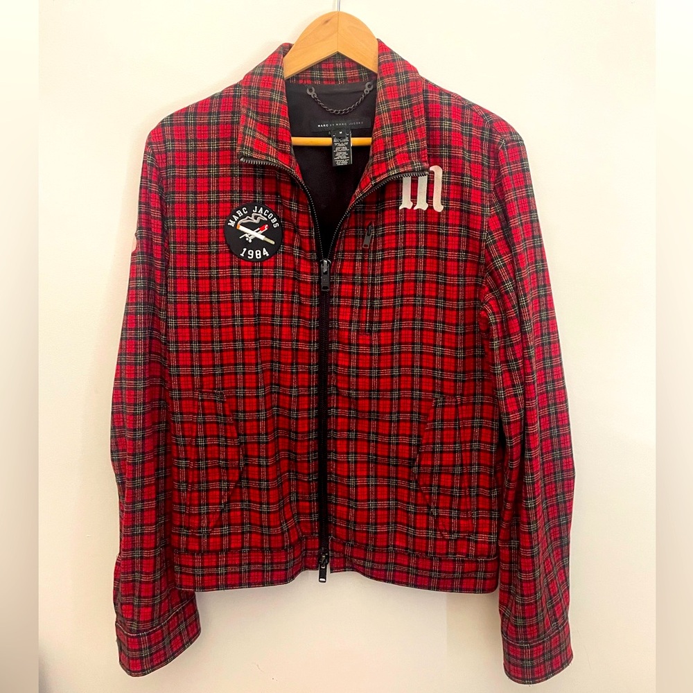 Marc Jacobs Customized Red Plaid Men's Jacket
